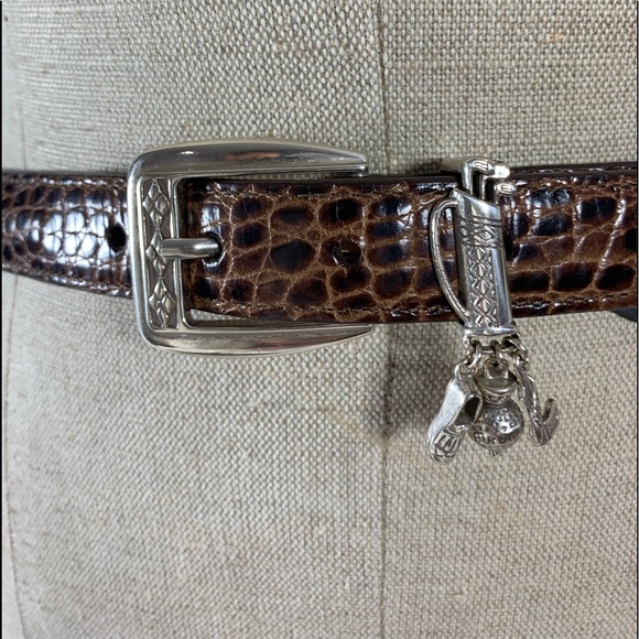 Vintage Brighton tan leather belt with golf motif size 34 Large USA main image 10